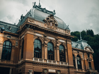 Kaiserbad Spa Imperial Bath or Lazne I building in Carlsbad historical city centre