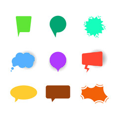 color set of speech bubbles