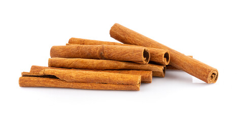 Cinnamon sticks isolated on white background
