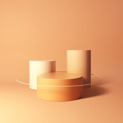 Mock up geometric shape podium for product design, 3d rendering, 3d illustration