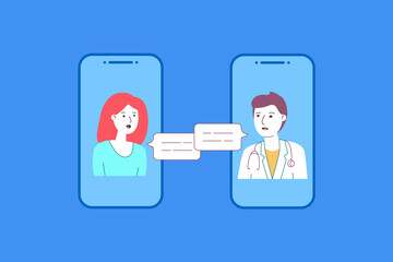 color male doctor and woman on phone