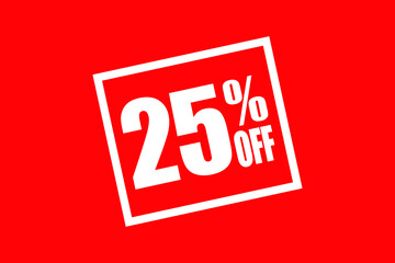 25% off badge on red background