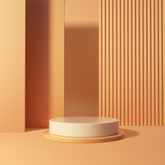 Mock up geometric shape podium for product design, 3d rendering, 3d illustration