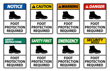 Foot Protection Required Wall Symbol Sign Isolate on transparent Background,Vector Illustration