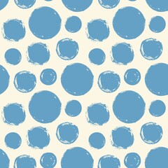 Seamless pattern with hand painted ink circles
