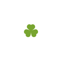 Green Shamrock illustration isolated on white. Clover three leaf flower. St Patrick day vector.