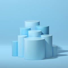 Mock up geometric shape podium for product design, 3d rendering, 3d illustration