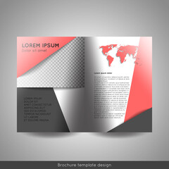 Bi-fold business brochure template vector design.