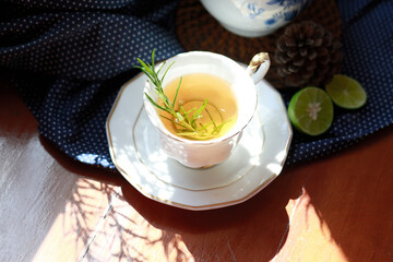 Afternoon tea break Use rosemary herbs to help add scents and lemons to add flavor.