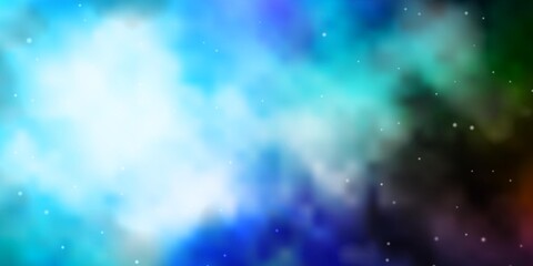 Light Blue, Green vector layout with bright stars. Colorful illustration in abstract style with gradient stars. Design for your business promotion.