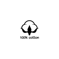 Cotton seed icon. 100 cotton label. Natural fiber sign.