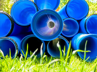 Double-layer blue PVC water pipes