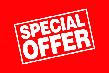 special offer badge on red background
