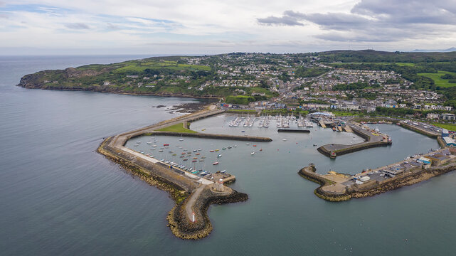 Aerial view of Howth Harbour and village, Ireland