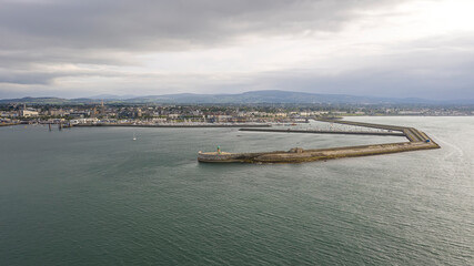 Obraz premium Aerial view of Howth Harbour and village, Ireland