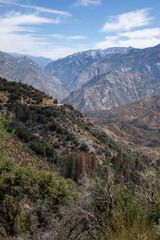 the sierra nevada mountains from the kings canyon scenic byway in the Sequoia and Kings canyon national park in california