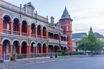 Traditional brick houses in center of Launceston, Australia