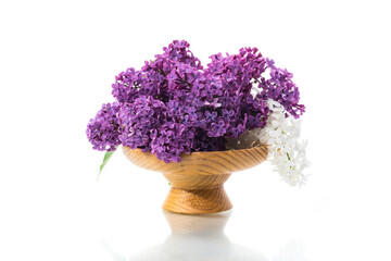 bouquet of beautiful blooming lilacs in a vase