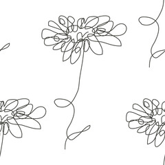 floral seamless pattern line art