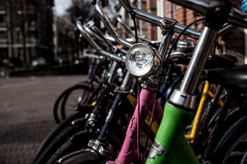 bicycles in the city of Amsterdam