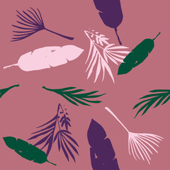 Hipster Tropical Vector Seamless Pattern. Cool Summer Fabrics. Beautiful Male Shirt Female Dress Texture. 