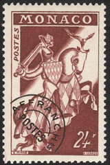 Postage stamps of the Monaco. Stamp printed in the Monaco. Stamp printed by Monaco.