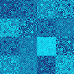 Italian ceramic tile pattern. Mediterranean porcelain pottery.