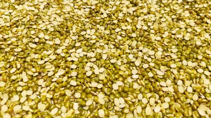 Moong Green gram beans , Lentil on white background.
