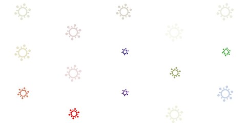 Light Multicolor vector pattern with coronavirus elements.