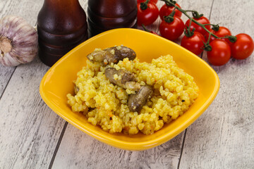 Rice with Chicken hearts