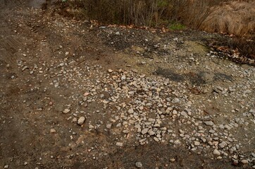 Photo background of stones lying on the ground