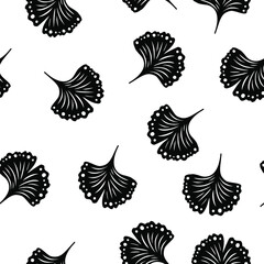 Tree leaves seamless pattern. Vector illustration.