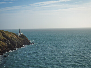 Fototapeta na wymiar Baily lighthouse in Ireland near Dublin, peninsula sea
