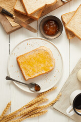 Delicious toasts with sweet jams.