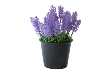 Purple Artificial Lavender Flowers in black pot