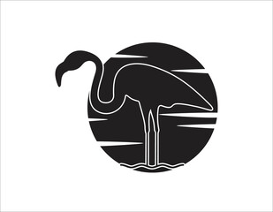 flamingo animal logo design illustration	
