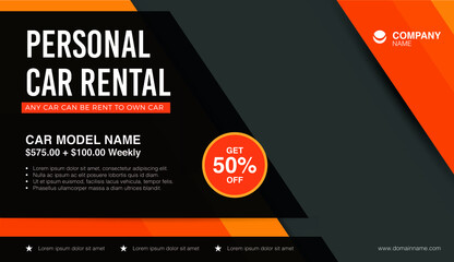 Car rental banner template