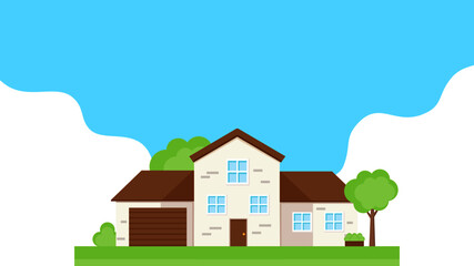 Fototapeta premium This is a facade of the house. Vector banner.