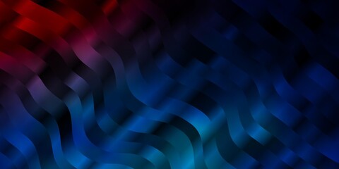 Dark BLUE vector background with bent lines. Abstract gradient illustration with wry lines. Template for cellphones.