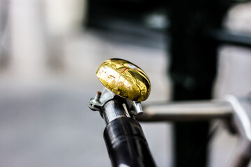 close up of a bicycle bell