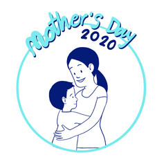 Love mom icon Happy Mother's Day vector icon illustration design