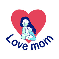 Love mom icon Happy Mother's Day vector icon illustration design