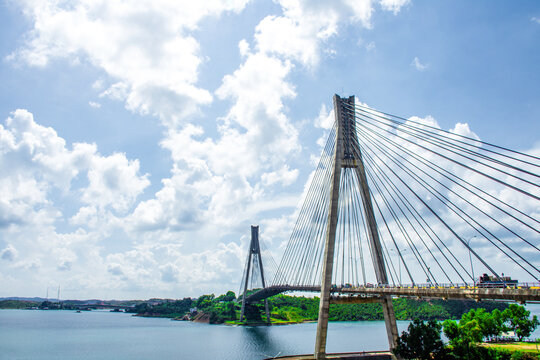 Barelang Bridge, Batam Indonesia - Nov 30, 2018, Beautiful landmark and tourist attraction palce in Batam, Barelang Bridge, Indonesia