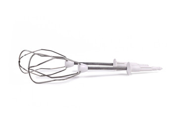 Whisks of electric mixer isolated on white background