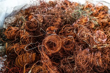 copper wire scrap from electric cable recycling with selective focus