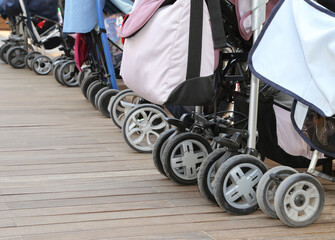 many wheels of the strollers
