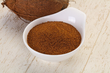 Coconut brown sugar in the bowl