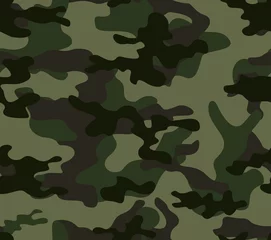 Foto op Plexiglas Camouflage Groene leger camouflage naadloze patroon moderne stijl vector