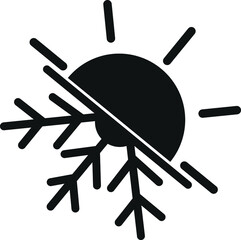 hot cold symbol sun snowflake icon