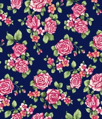 Fotobehang seamless pattern with roses © JonathanGR